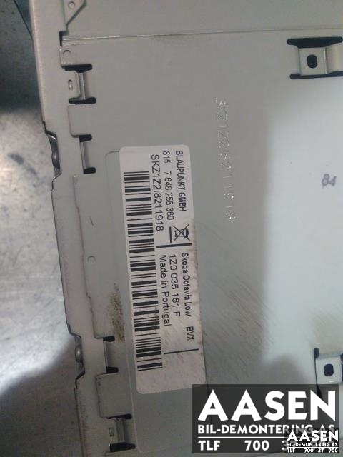 Bilstereo til Škoda Octavia 2009-2013 (Type II, Fase 2) (BLAUPUNKT|1Z0035161F|)