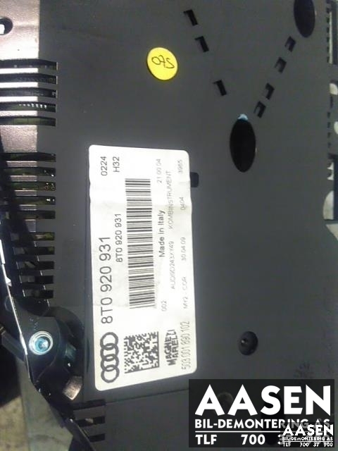 Instrumentpanel til Audi A5 2007-2016 (Type I)  (MAGNET MARELLI|8T0920931|8T0 920 931  X|)