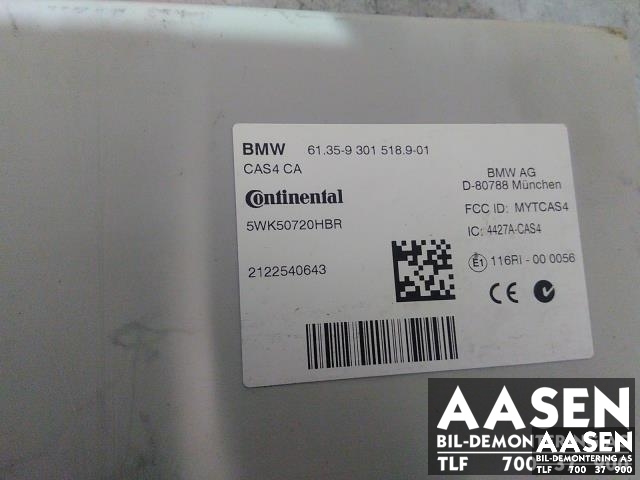 Styreenhet diverse til BMW 5-Serie 2010-2017 (F10/F11) (F10/F11) (CONTINENTAL|61 35 9 301 518|5WK50720HBR|)