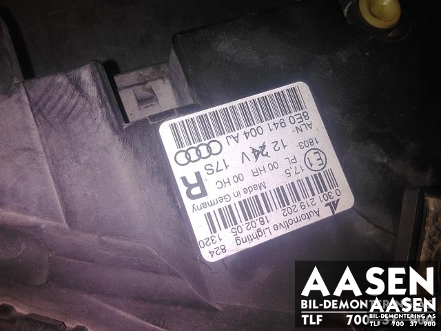 Frontlykt høyre halogen til Audi A4 2004-2008 (Type III) (B7) (B7) (AL|8E0 941 004 AJ|)