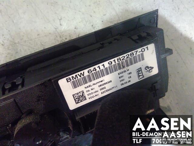 Varmeapparat betjening til BMW 3-Serie 2005-2011 (E90/E91/E92/E93) (E90/E91/E92/E93) (64 11 9 199 260|)