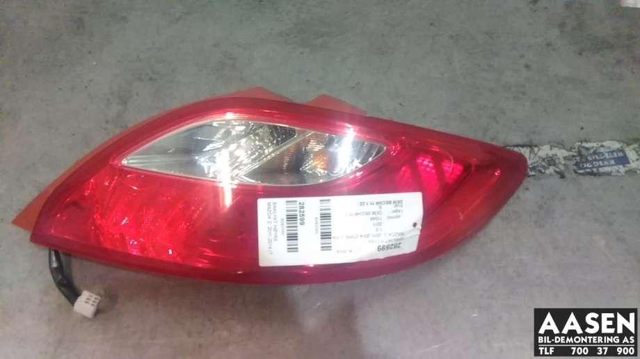 Baklykt høyre til Mazda 2 2011-2014 (Type II, Fase 2) (D651-51-150M|D65151170E|)