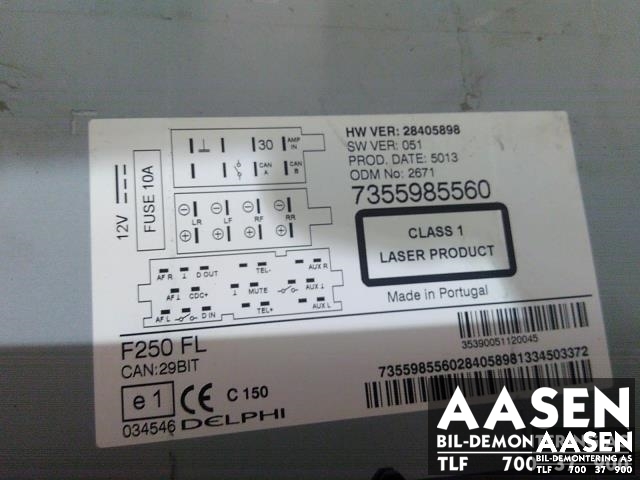 Bilstereo til Peugeot Boxer 2014-->> (Type III, Fase 2) (DELPHI|)