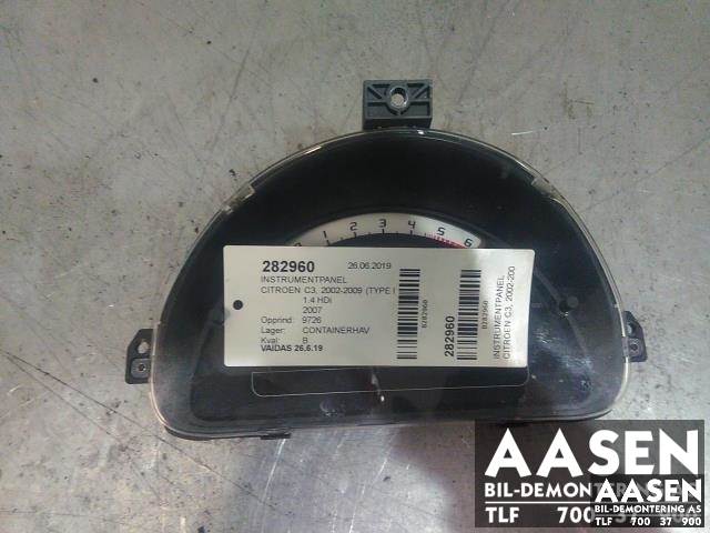 Instrumentpanel til Citroën C3, 2002-2009 (Type I)  (P9660225880)