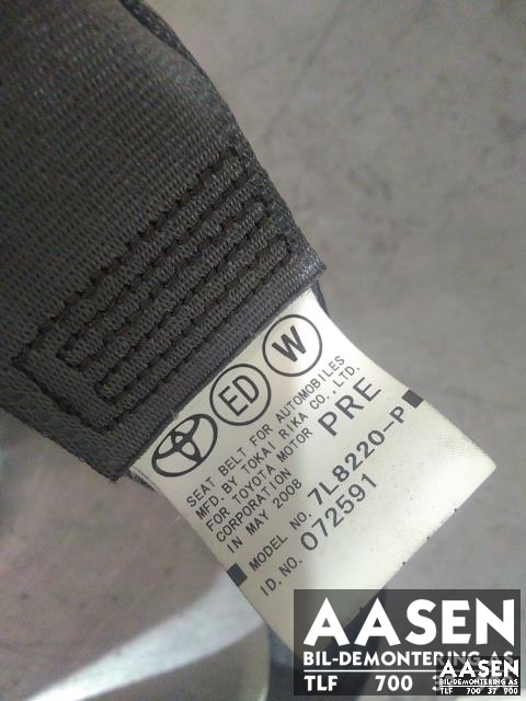 Sikkerhetsbelte foran venstre til Toyota Prius 2004-2009 (Type II) (COMBI) (COMBI) (TOKAI RIKA|7L8220-P|)