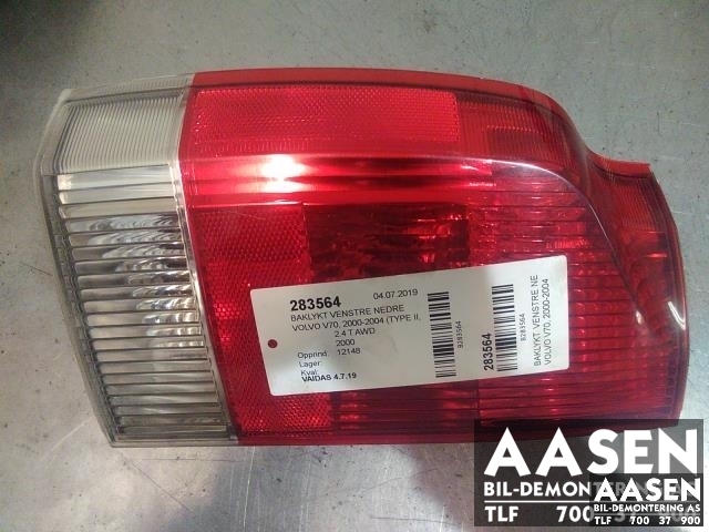 Baklykt venstre nedre til Volvo V70 2000-2004 (Type II, Fase 1) (9474848|)