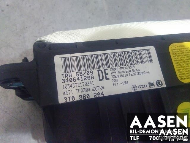 Airbag passasjer til Škoda Superb 2008-2015 (Type II)  (TRW|3T0880204|)