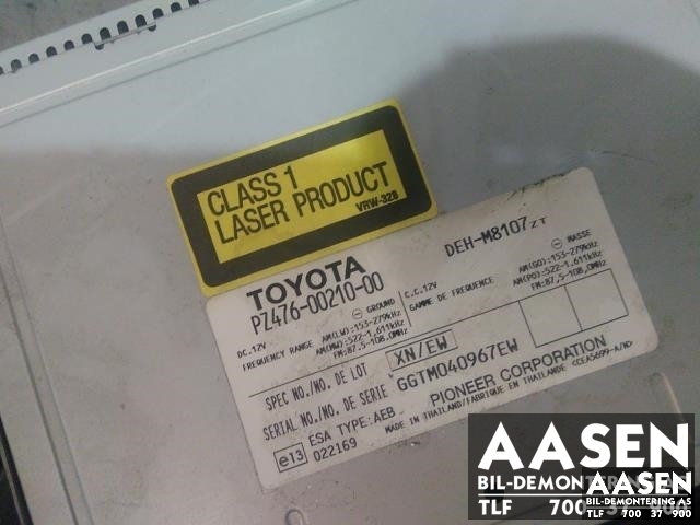 Bilstereo til Toyota Hilux 2006-2011  (PIONEER|PZ476-00210-00|)