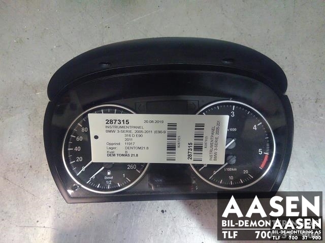 Instrumentpanel til BMW 3-Serie 2005-2011 (E90/E91/E92/E93) (E90/E91/E92/E93) (JOHNSON CONTROLS|9242346-01|)