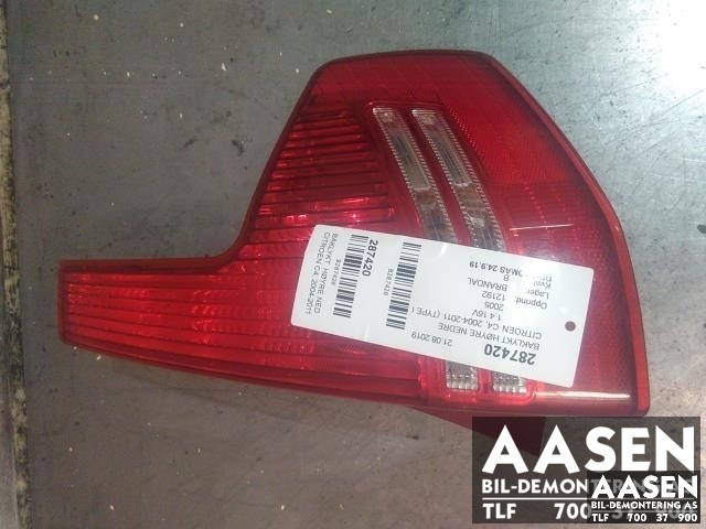 Baklykt høyre nedre til Citroën C4, 2004-2011 (Type I)  (6351 T8)