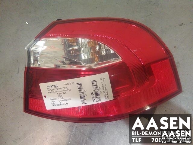 Baklykt høyre ytre til Kia Rio 2011-2017 Type III (92402 1W210|)