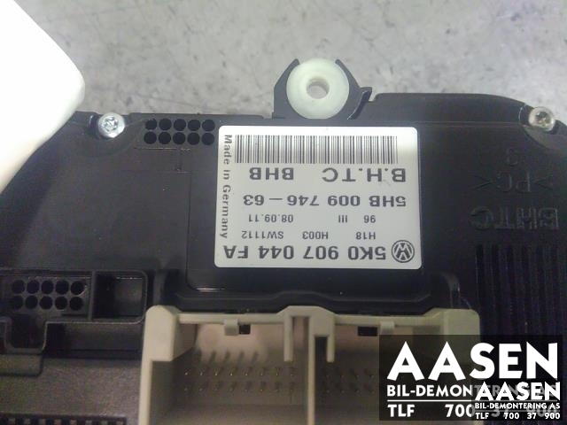 Varmeapparat betjening til VW Touran 2010-2015 (Type I, Fase 3)  (5K0907044FA|)