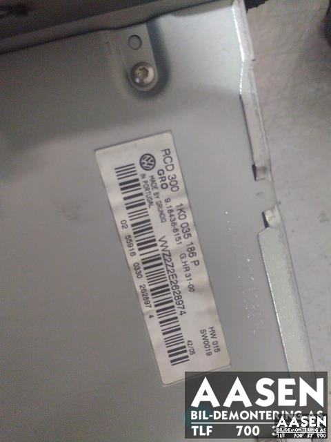Bilstereo til VW Touran 2010-2015 (Type I, Fase 3)  (1K0035186P|)