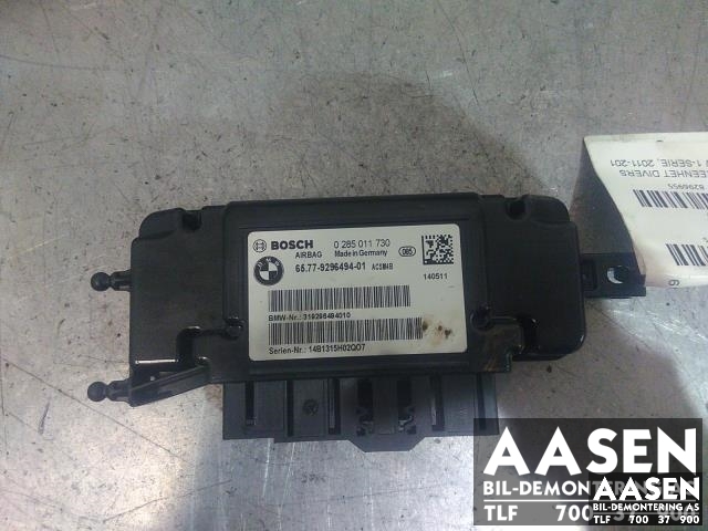 Airbag elektronikk til BMW 1-Serie, 2011-2015 (Fase 1) (F20/F21) (F20/F21) (BOSCH|65 77 9 296 494)
