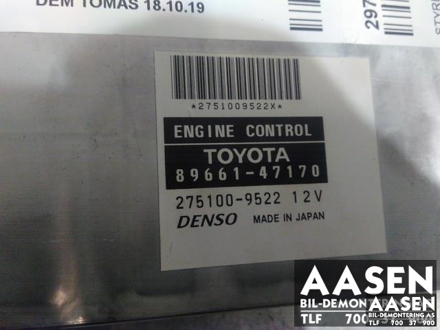Styreenhet motor til Toyota Prius 2004-2009 (Type II) (COMBI) (COMBI) (DENSO|89661-47170|)
