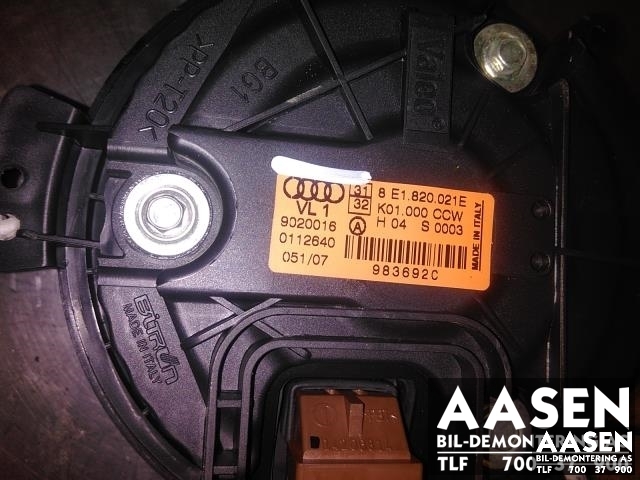 Varmeapparat motor til Audi A4 2004-2008 (Type III) (B7) (B7) (VALEO|8E1820021E|)