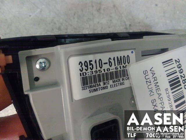 Varmeapparat betjening til Suzuki SX4 S-CROSS 2013-->> (Type II)  (SUMITOMO|39510-61M00|)