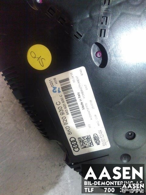 Instrumentpanel til Audi A4 2007-2014 (Type IV) (B8) (B8) (MAGNET MARELLI|8K0 920 930 C|8K0 920 930 H|8K0 920 930 HX)