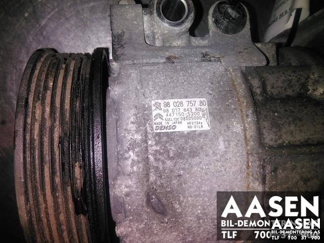 Aircondition kompressor til Peugeot Partner 2015-2019 (Type II, Fase 2)  (DENSO|98 028 757 80|)