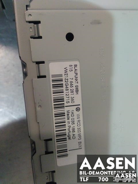 Bilstereo til VW Touran 2007-2010 (Type I, Fase 2)  (BLAUPUNKT|1K0035186AD|)