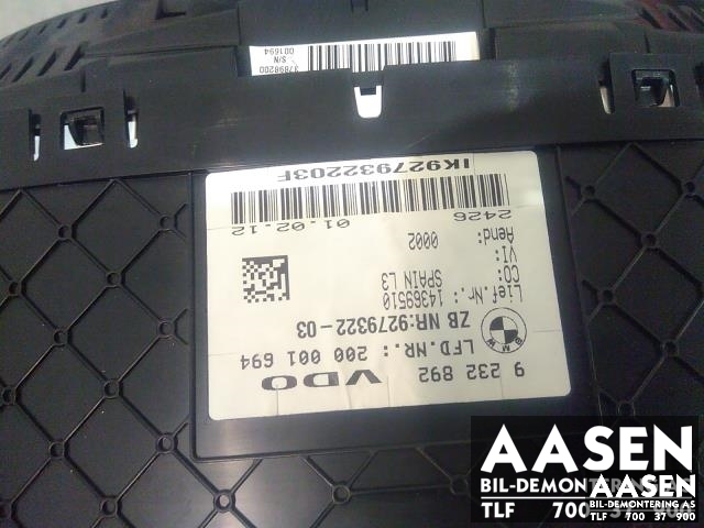 Instrumentpanel til BMW 3-Serie 2012-2018 (F30/F31/F34) (F30/F31/F34) (9232892|)