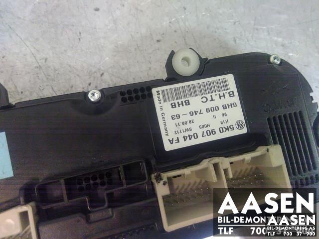 Varmeapparat betjening til VW Tiguan 2011-2016 (Type I, Fase 2)  (5K0907044FA|)