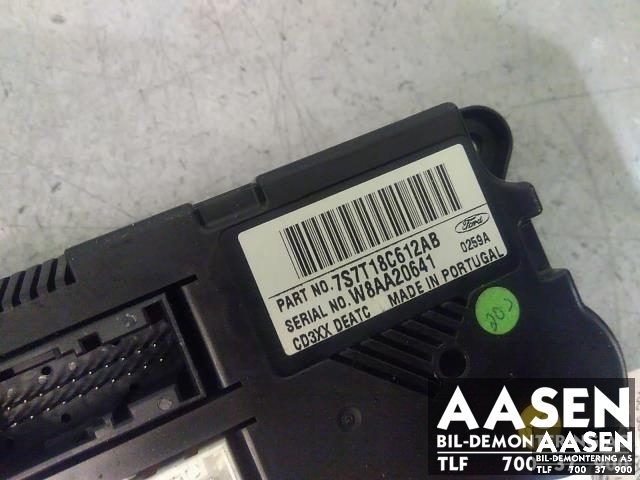 Varmeapparat betjening til Ford S-Max 2006-2010 (Type I, Fase 1)  (7S7T18C612AB|)
