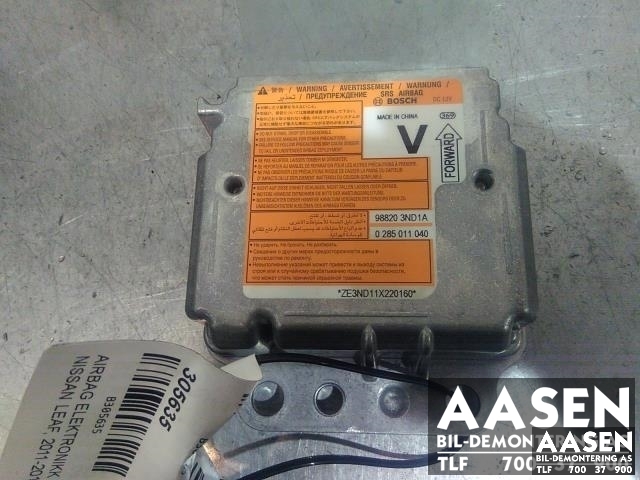 Airbag elektronikk til Nissan Leaf, 2011-2017 (Type I)  (BOSCH|988203ND1A)