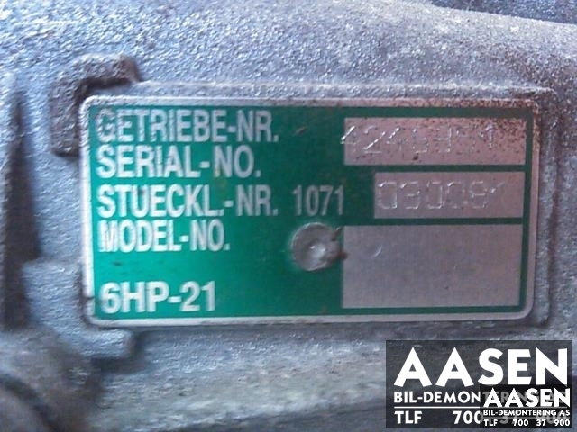 Girkasse automat til BMW 3-Serie 2005-2011 (E90/E91/E92/E93) (E90/E91/E92/E93) (24 00 7 630 964|)