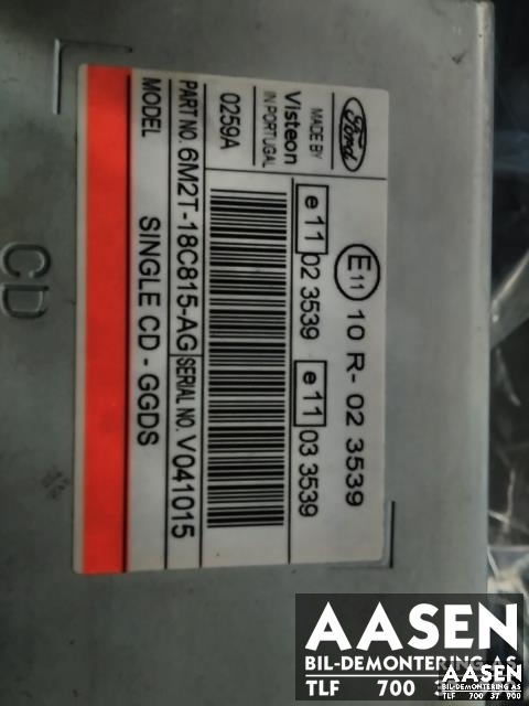 Bilstereo til Ford S-Max 2006-2010 (Type I, Fase 1)  (6M2T-18C815-AG|)