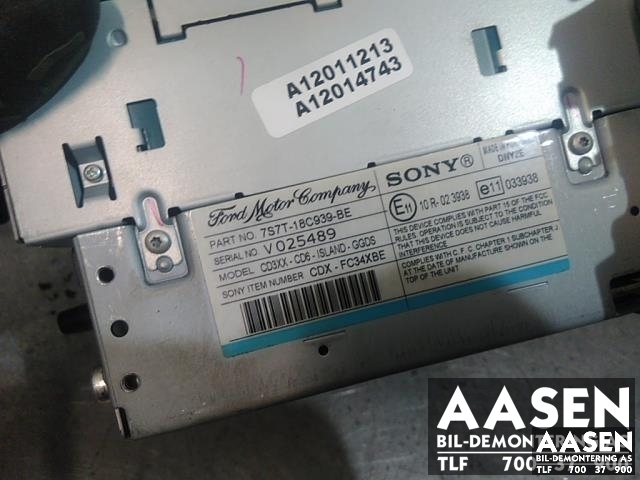 Bilstereo til Ford Mondeo 2007-2010 (Type IV, Fase 1) (SONY|7S7T-18C939-BE|1805704|)