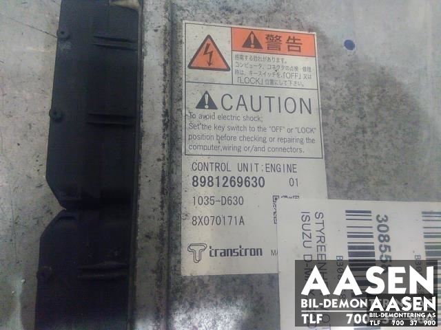 Styreenhet motor til Isuzu D-Max 2007-2012 (Type I)  (8981269630|)