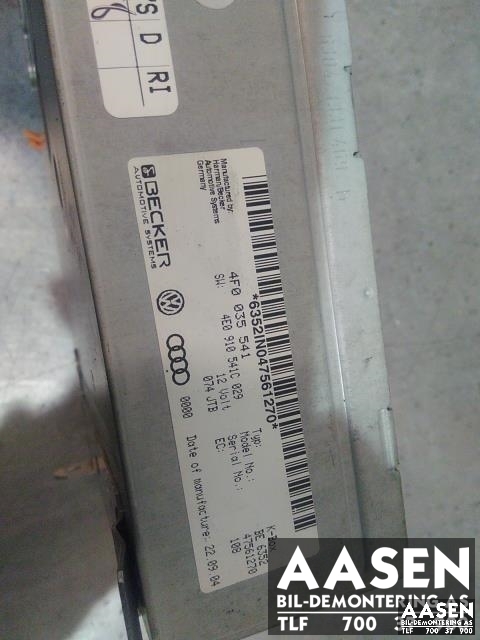 Bilstereo til Audi A6 2005-2008 (Type III, Fase 1) (C6) (C6) (BECKER|4F0035541|)