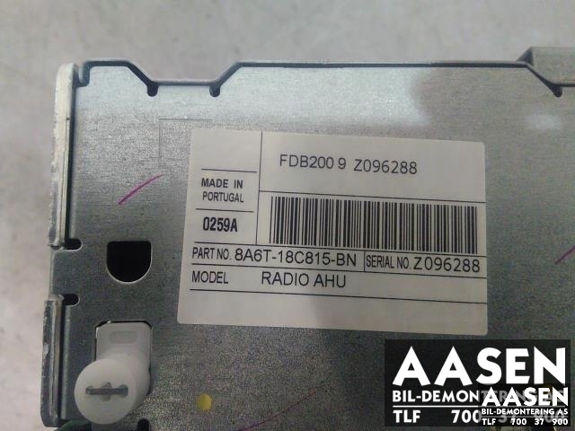 Bilstereo til Ford Fiesta 2008-2012 (Type VI, Fase 1) (8A6T-18C815-BN|)