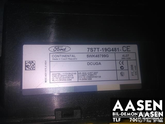 Styreenhet diverse til Ford S-Max 2010-2015 (Type I, Fase 2) (CONTINENTAL|7S7T-19G481-CE|)