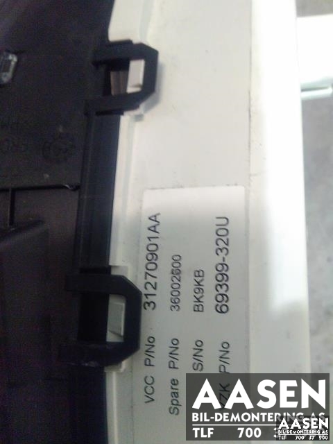 Instrumentpanel til Volvo V70 2007-2013 (Type III, Fase 1)  (31270901AA|)