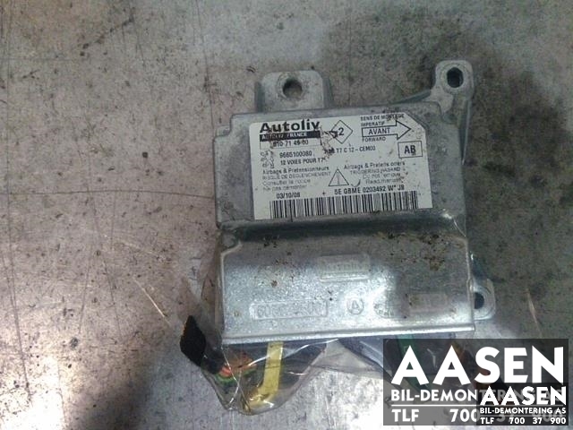 Airbag elektronikk til Peugeot 308, 2007-2011 (Type I, Fase 1)  (AUTOLIV|9665100080)