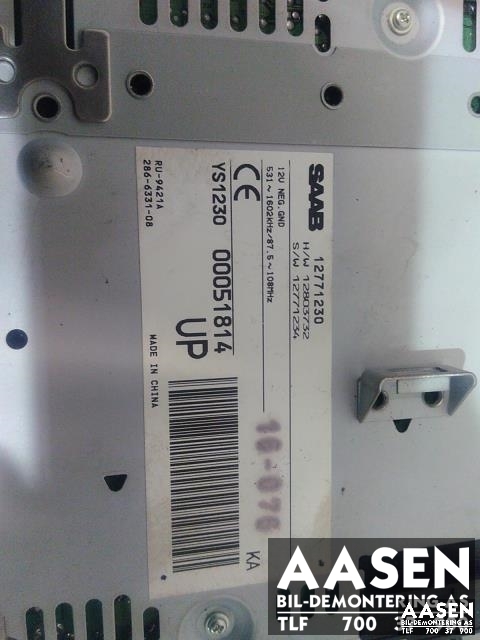 Bilstereo navigasjon spiller til Saab 9-3 2003-2007 (Type II, Fase 1)  (12771230|)