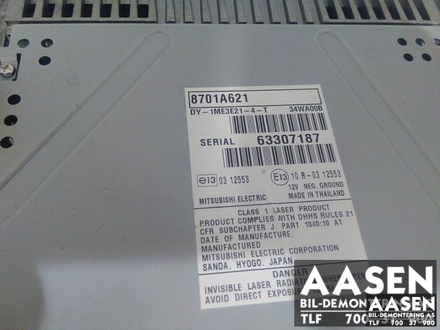 Bilstereo til Mitsubishi Space Star 2013-->> (Type II)  (MITSUBISHI|8701A621|)