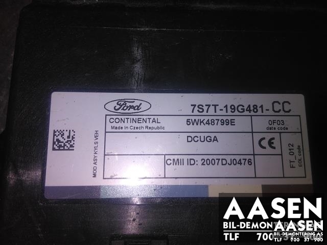 Styreenhet diverse til Ford S-Max 2010-2015 (Type I, Fase 2)  (7S7T-19G481-CC|)