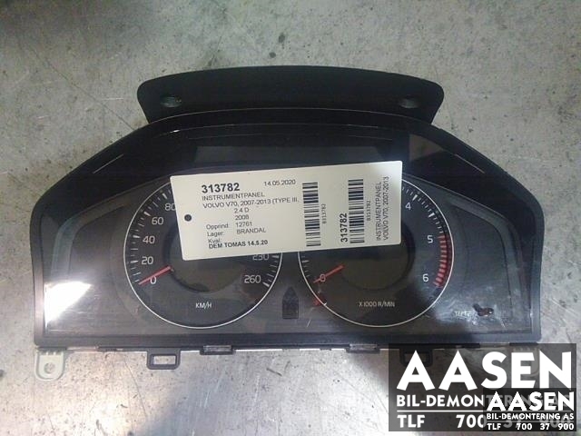 Instrumentpanel til Volvo V70, 2007-2013 (Type III, Fase 1)  (31254535AA)