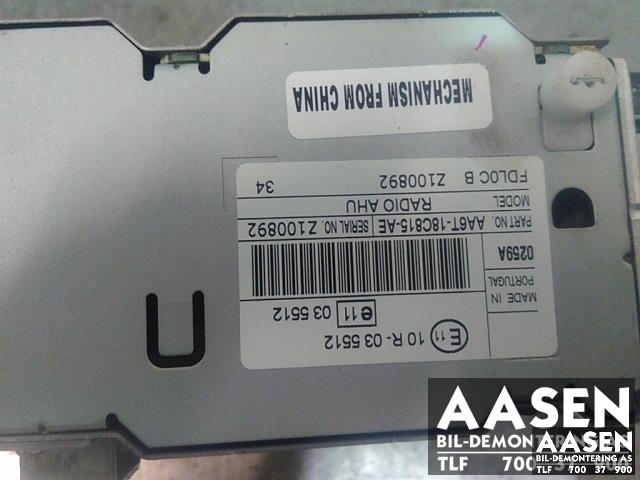 Bilstereo til Ford Fiesta 2008-2012 (Type VI, Fase 1) (AA6T-18C815-AE|)
