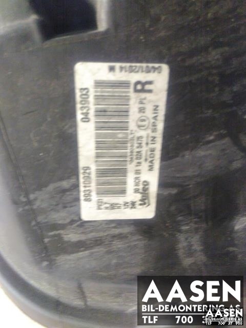 Frontlykt høyre halogen til BMW 1-Serie 2004-2011 (E81/E82/E87/E88) (E81/E82/E87/E88) (63 12 6 924 486|)