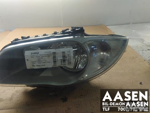 Frontlykt venstre halogen til BMW 1-Serie 2004-2011 (E81/E82/E87/E88) (E81/E82/E87/E88) (63 12 6 924 485|)