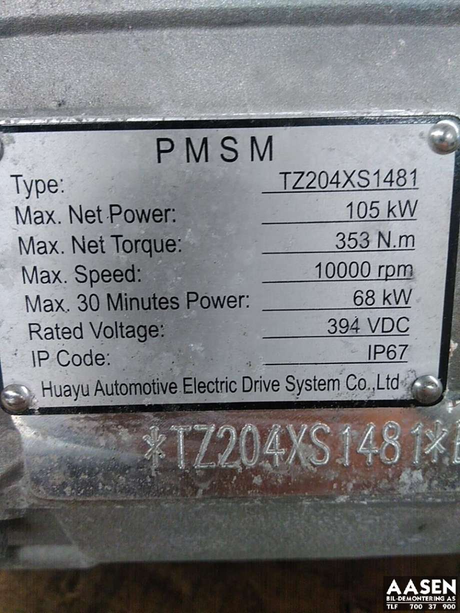 Motor elbil foran til MG ZS EV 2019-2021 (Type I, Fase 1)  (TZ204XS1481|)