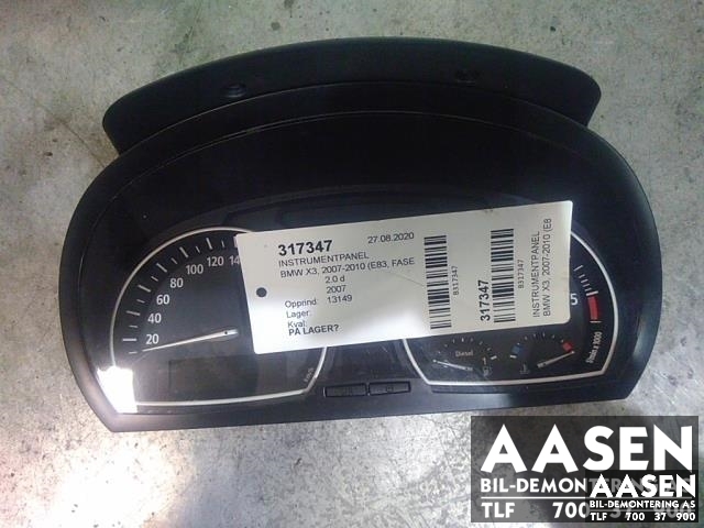 Instrumentpanel til BMW X3, 2007-2010 (Fase 2) (E83) (E83) (JOHNSON CONTROLS|3451582-03)