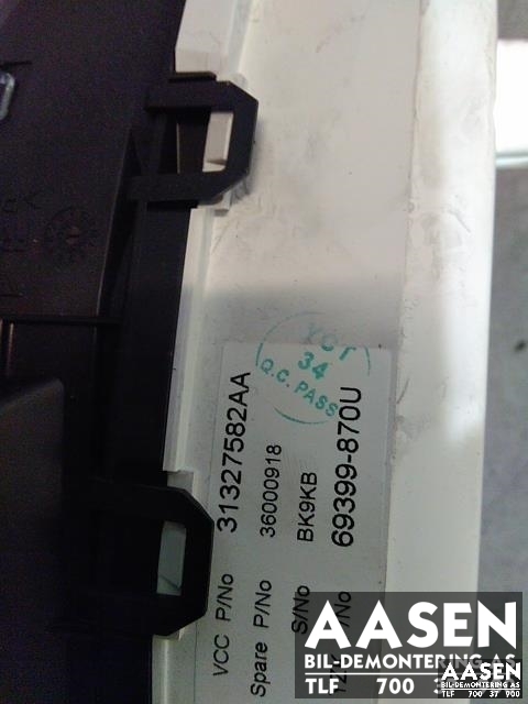 Instrumentpanel til Volvo V70 2007-2013 (Type III, Fase 1)  (31327582AA|)
