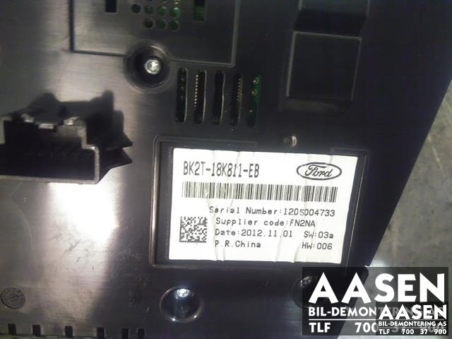 Bilstereo betjeningspanel til Ford Transit Custom 2013-2023 (Type I)  (BK2T-18K811-EB|)