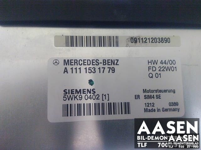 Styreenhet motor til Mercedes C-Klasse 2000-2004 (Fase 1) (W203) (W203) (SIEMENS|A1111531779|)