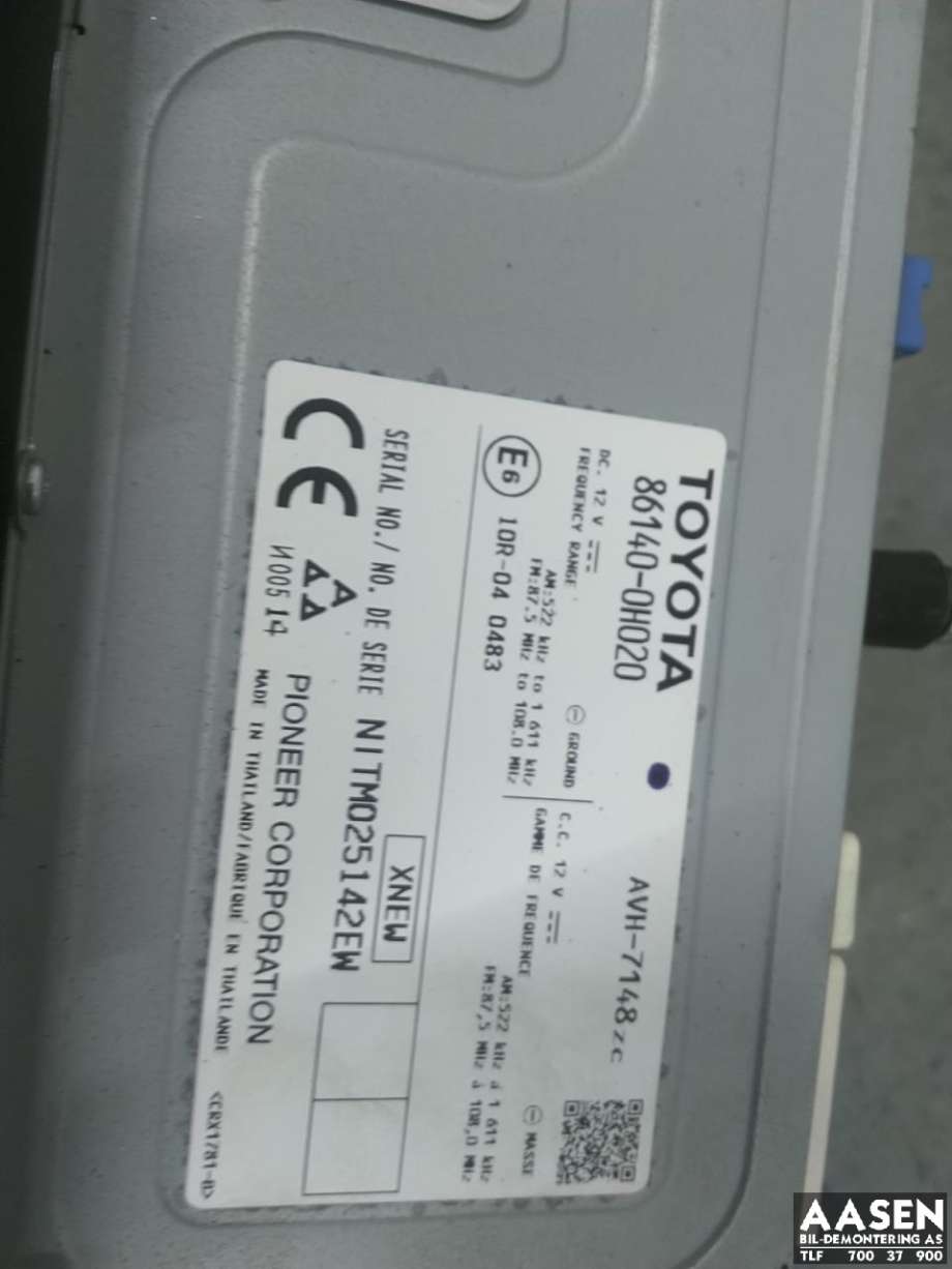 Bilstereo til Toyota Aygo 2014-->> (Type II)  (861400H020|)